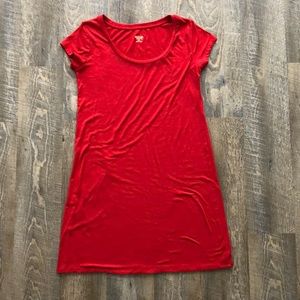 Red t-shirt dress